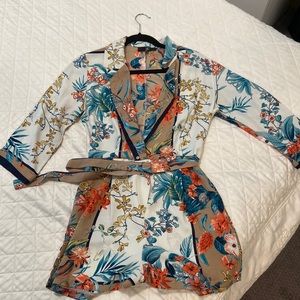 Multicolor Floral-Print Romper
